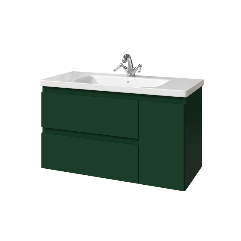 Тумба под раковину без столешницы Caprigo Forte 100 R подвесная, бутылочное стекло