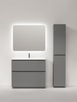 Мебель для ванной комнаты Sancos Folk Floor 100 напольная, ergraut soft, раковина CN7013