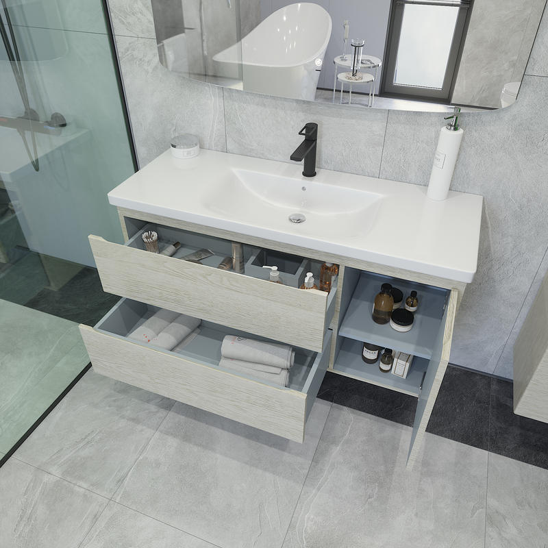 Тумба с раковиной Caprigo Forte 120 R подвесная, беленый дуб