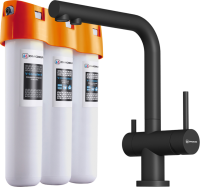 Комплект Смеситель Omoikiri Nagano P-BL черный + Фильтр Pure Drop Lite