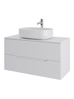 Тумба с раковиной Orange Line 100 подвесная, 2 ящика, матовая белая с раковиной B07-540W