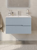 Тумба под раковину без столешницы Cezares Duet-n 80 подвесная, 2 ящика, жемчужная голубая