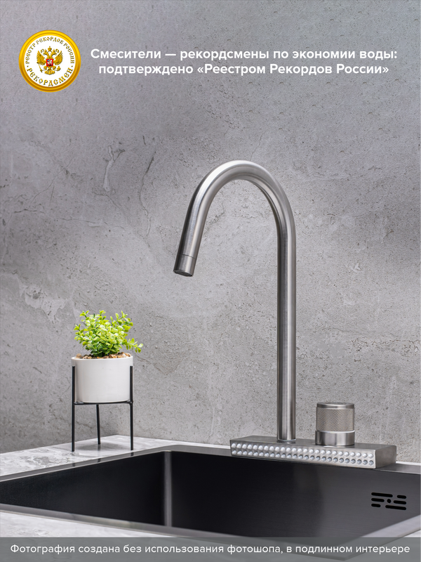 Смеситель для кухни РМС SUS130-017F нержавеющая сталь