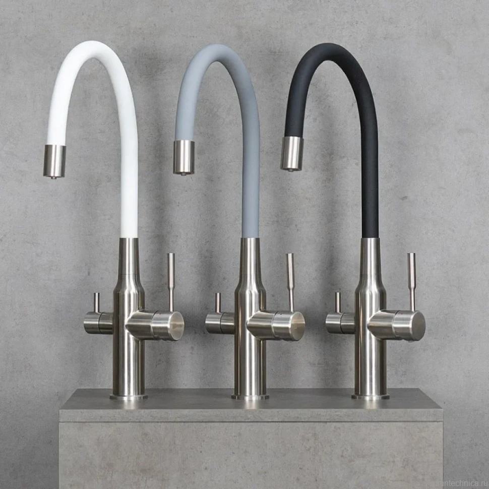 Смеситель для кухни Lemark Expert LM5083S-White сталь, белый