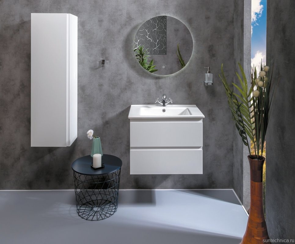 Тумба с раковиной Armadi Art Capolda 65 с белой ручкой