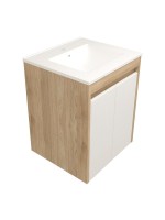 Тумба с раковиной Teymi Netta 50 дуб, белая волна