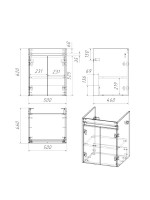 Тумба с раковиной Teymi Netta 50 дуб, белая волна
