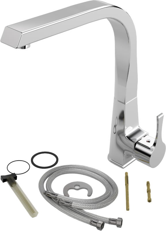 Комплект Мойка GranFest Quadro Q-561 кашемир + Смеситель MEGA Mega