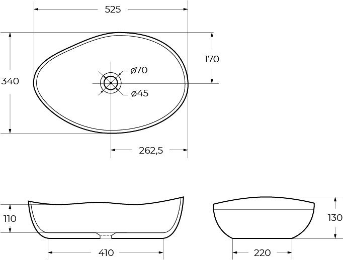 Накладная раковина BelBagno BB1362 53