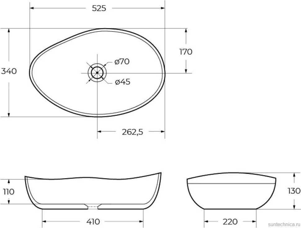Накладная раковина BelBagno BB1362 53