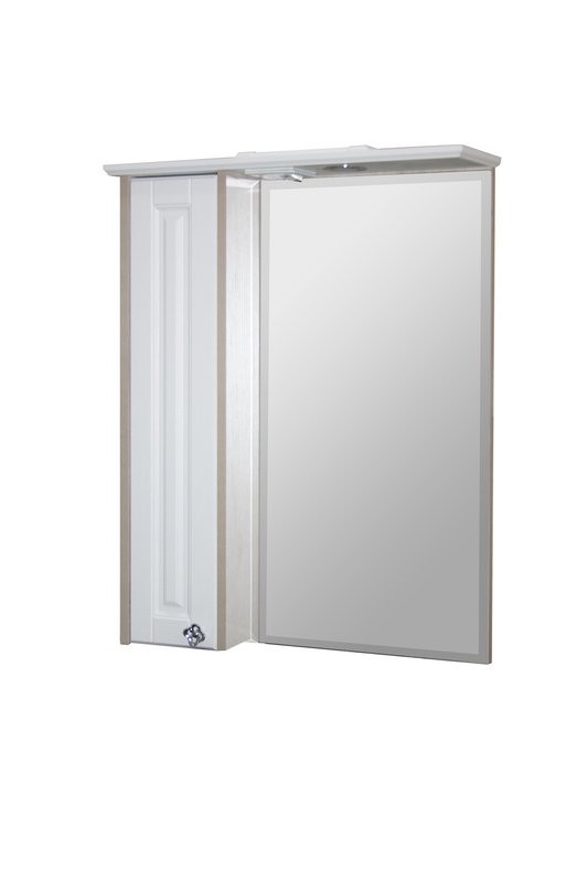 Шкаф с зеркалом в ванную MIXLINE 64х16х81,6 Белое дерево ПВХ, 535000