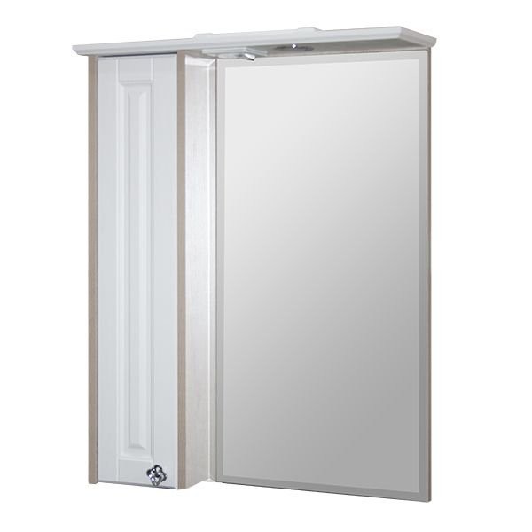 Шкаф с зеркалом в ванную MIXLINE 64х16х81,6 Белое дерево ПВХ, 535000