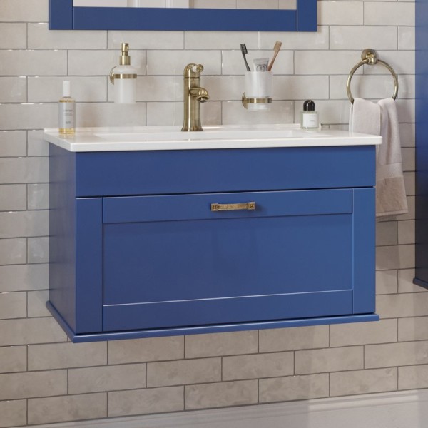 Тумба с раковиной Sanflor Ванесса 75, подвесная, индиго