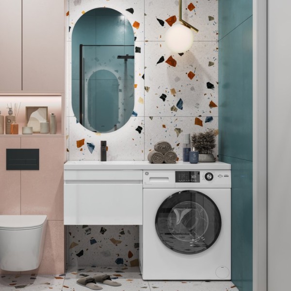 Мебель для ванной комнаты Vigo Urban 60 L 1 ящик, под стиральную машину, белая