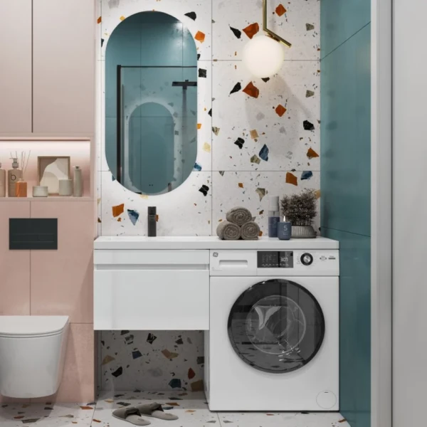 Мебель для ванной комнаты Vigo Urban 60 L 1 ящик, под стиральную машину, белая