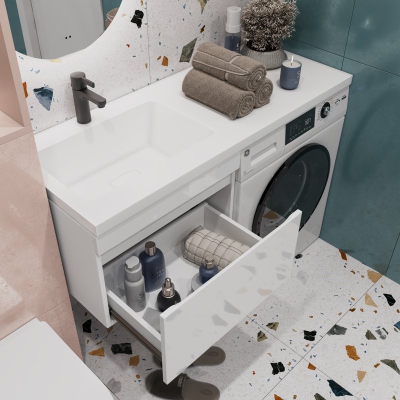 Мебель для ванной комнаты Vigo Urban 60 L 1 ящик, под стиральную машину, белая