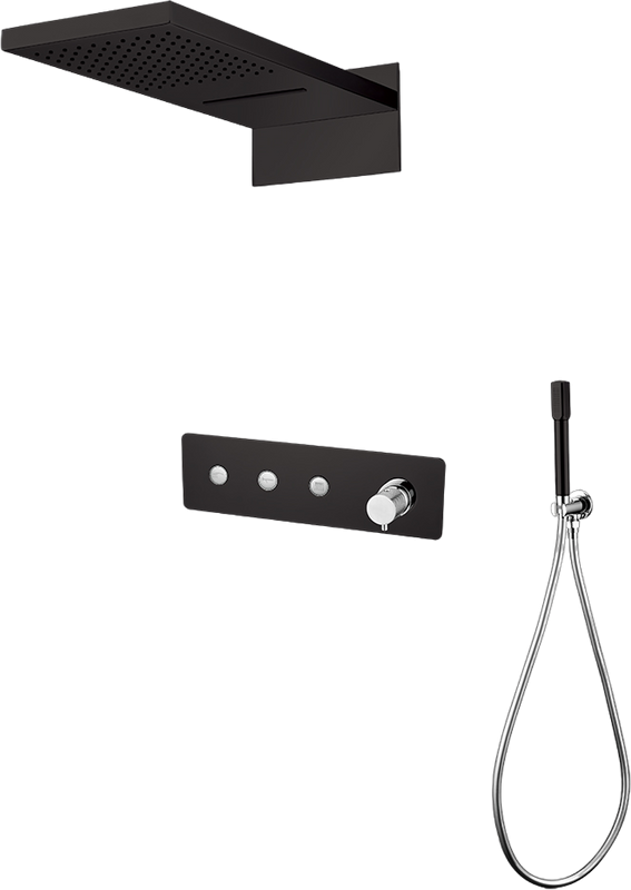 Душевой комплект Boheme Fusion 130-BCR С ВНУТРЕННЕЙ ЧАСТЬЮ, Black Chrome