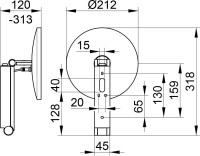 Косметическое зеркало Keuco iLook Move 17612 с подсветкой, настенное, с увеличением, шлифованный черный титан