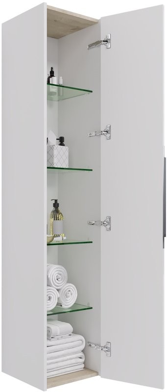 Шкаф-пенал для ванной Dreja Prime Prime 35 белый глянец, универсальный