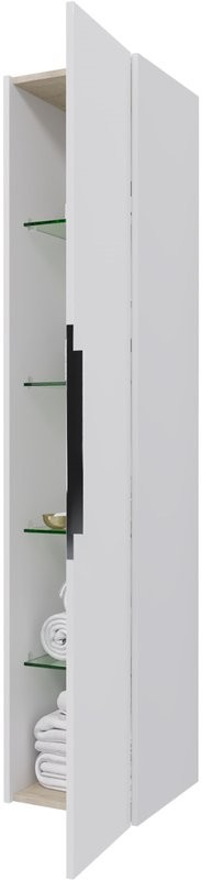 Шкаф-пенал для ванной Dreja Prime Prime 35 белый глянец, универсальный