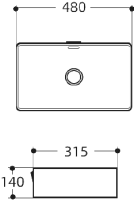 Накладная раковина Aquanet Perfect 2-MB черная матовая