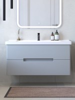 Тумба под раковину без столешницы SanStar Ориана 100 подвесная, серая