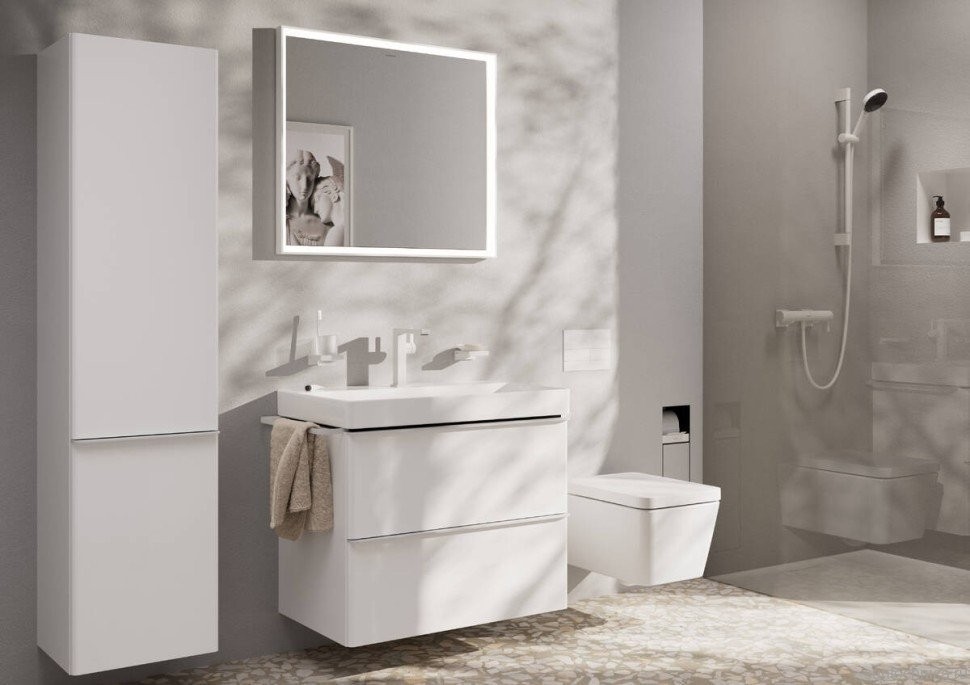 Смеситель для раковины Hansgrohe Tecturis E 150 Fine 73040700 матовый белый
