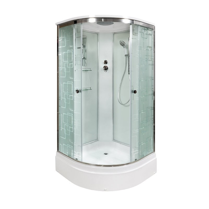 Душевая кабина DTO D EM2780 профиль хром, стекло матовое с узором