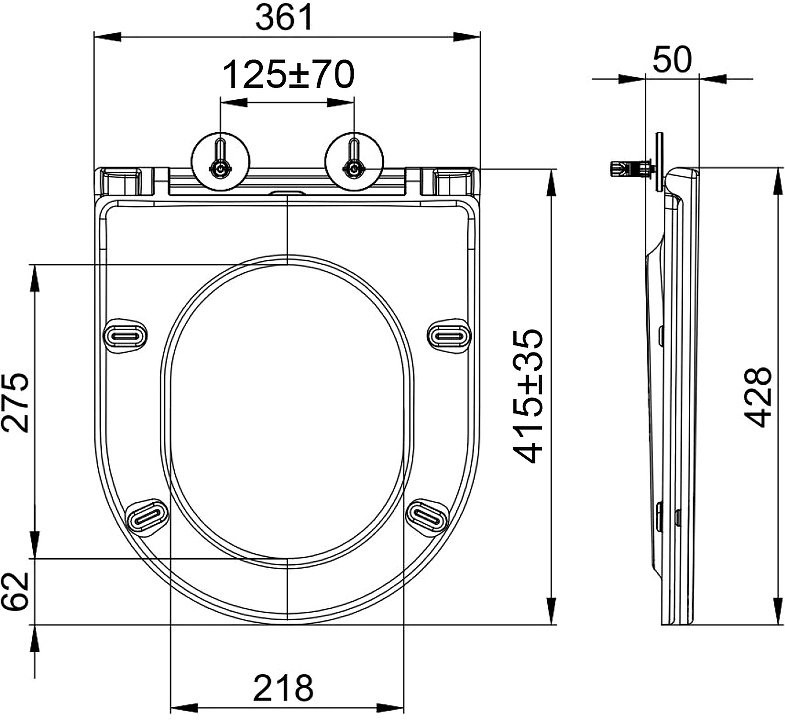 Комплект Lemark Glazer 100124430 безободковый, с микролифтом, кнопка смыва белый глянец