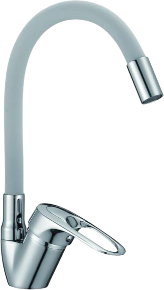 Смеситель для кухни D-lin D150628-2C с гибким изливом, серый