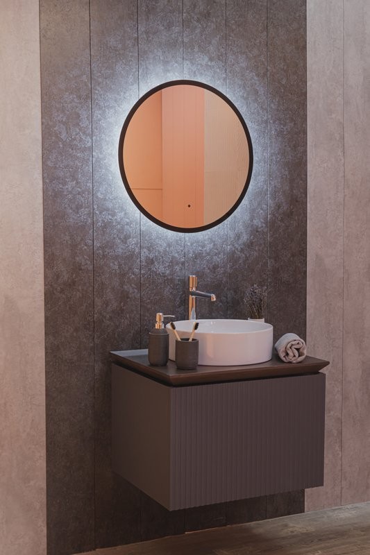 Зеркало круглое Mixline Монако с подсветкой, black