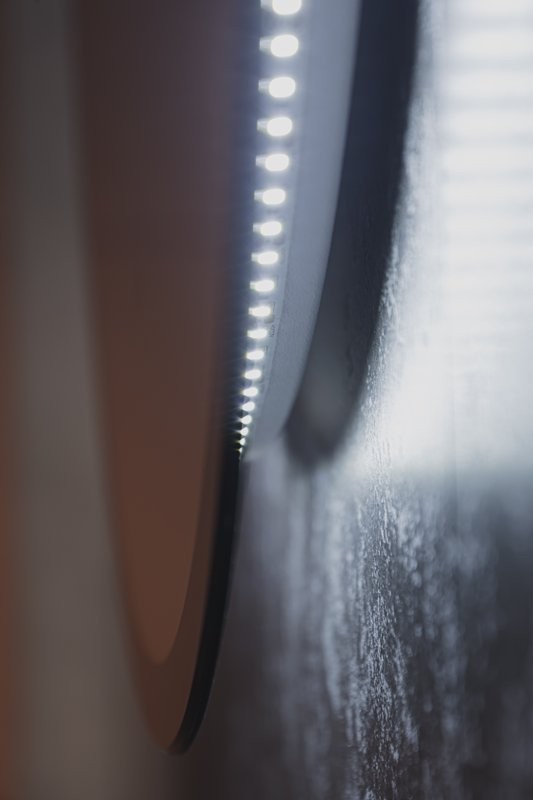 Зеркало круглое Mixline Монако с подсветкой, black