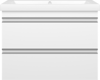 Мебель для ванной комнаты Misty Ингрид 75 подвесная, белая эмаль