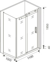 Душевой уголок Good Door Galaxy WTW+SP-C-В 110x100, профиль черный + очиститель для стекол