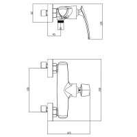 Смеситель для душа Azario REULEAUX с ручным душем, хром (AZ-VWF338296C)