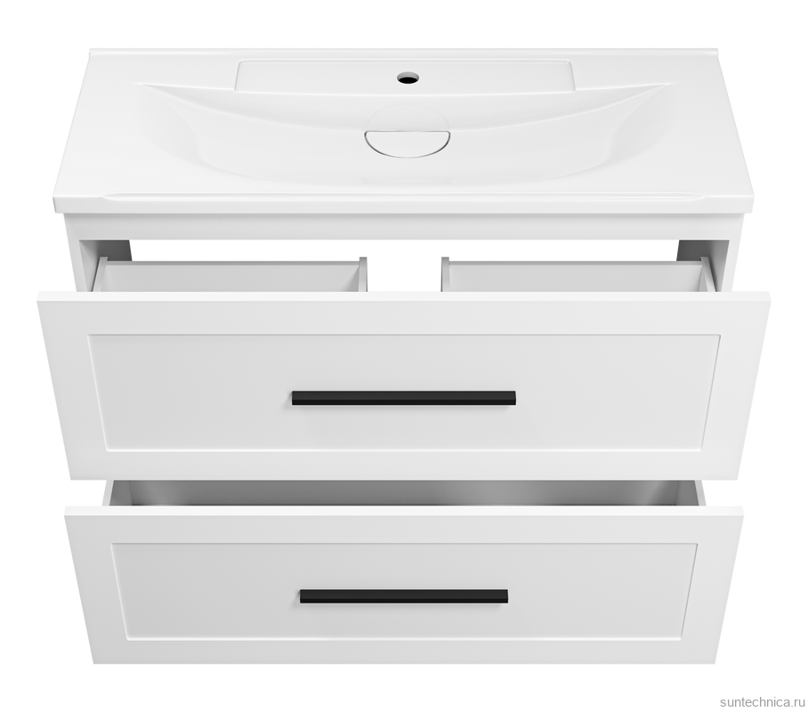 Тумба под раковину без столешницы Misty Модерн 100 напольная, матовая белая