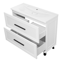 Тумба под раковину без столешницы Misty Модерн 100 напольная, матовая белая