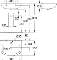 Раковина Grohe Bau Ceramic 39421000 с полупьедесталом