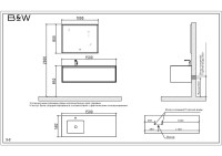 Тумба с раковиной Black&White Universe U909.1500 6562 G.ash, 8850 fishbelly white