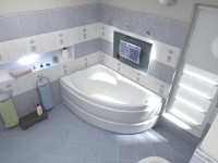 Акриловая ванна Bas Сагра L 160x100 см, угловая, левая, пристенная, белая, асимметричная, с каркасом, с сиденьем