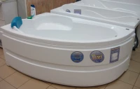 Акриловая ванна Bas Сагра L 160x100 см, угловая, левая, пристенная, белая, асимметричная, с каркасом, с сиденьем