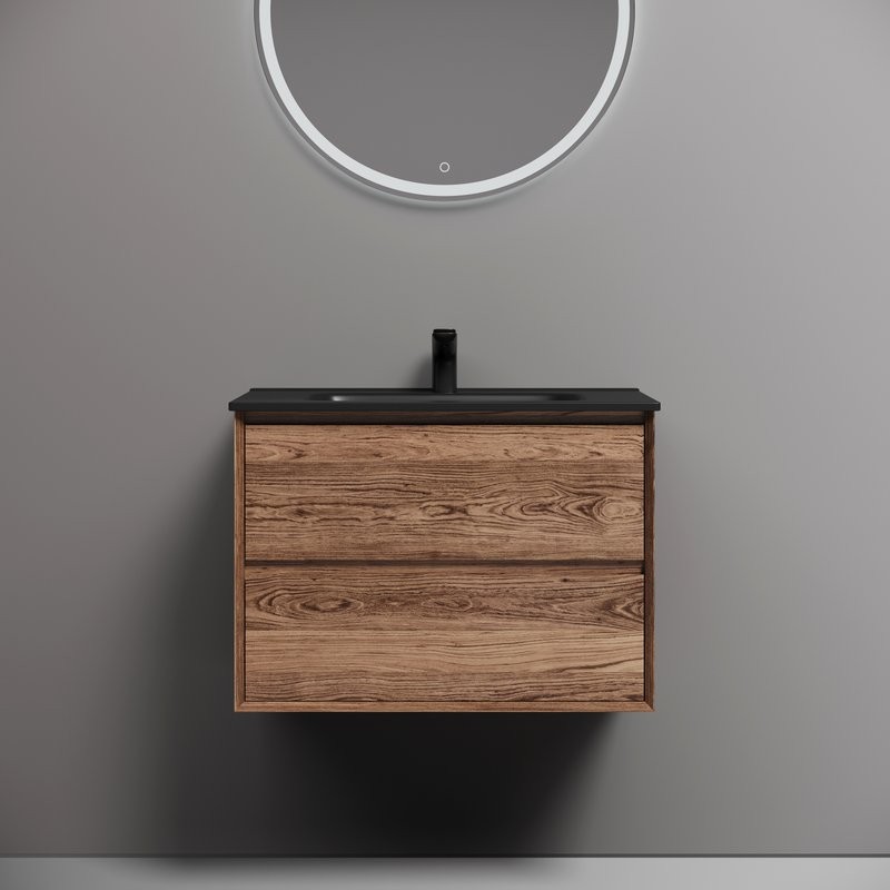 Тумба с раковиной Sancos Marmi 2.0 70 дуб чарльстон, раковина CN7007MB