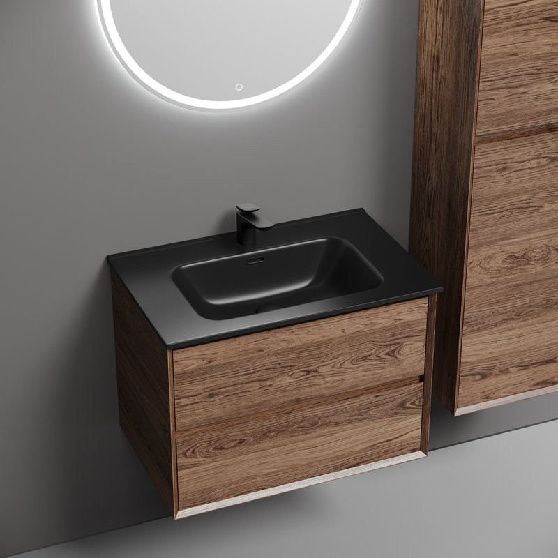 Тумба с раковиной Sancos Marmi 2.0 70 дуб чарльстон, раковина CN7007MB