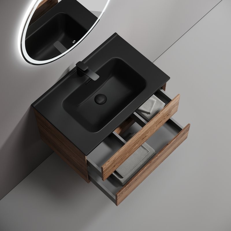 Тумба с раковиной Sancos Marmi 2.0 70 дуб чарльстон, раковина CN7007MB