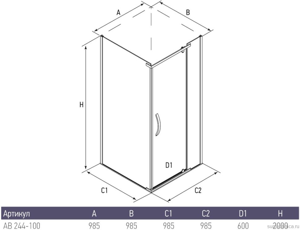 Душевой уголок Alex Baitler AB244 -100