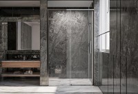 Дверь для душевого уголка Veconi Premium Trento PTD-40GR 150 см, профиль брашированный графит, стекло прозрачное