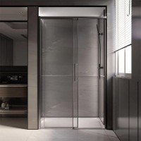 Дверь для душевого уголка Veconi Premium Trento PTD-40GR 150 см, профиль брашированный графит, стекло прозрачное