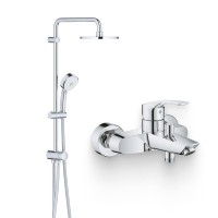 Душевой комплект Смеситель Grohe Eurosmart 33300003 + Стойка New Tempesta Cosmopolitan 27394002