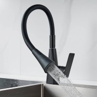 Смеситель для кухни Shevanik S543H-3 с гибким изливом, черный