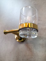 Стакан для ванной AltroBagno Corposo 080205 Gl настенный, золото, стеклянный Стакан для ванной AltroBagno Corposo 080205 Gl настенный, золото, стеклянный